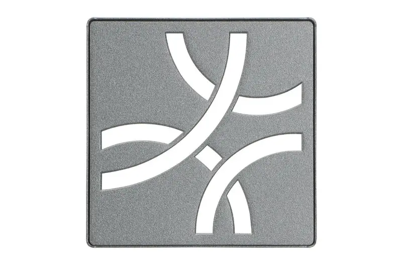 Schluter - KERDI-DRAIN Square Grate Kit Curve Stainless Steel (V2) Pewter 4"