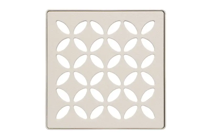 Schluter - KERDI-DRAIN Square Grate Kit Floral Stainless Steel (V2) Ivory 4"