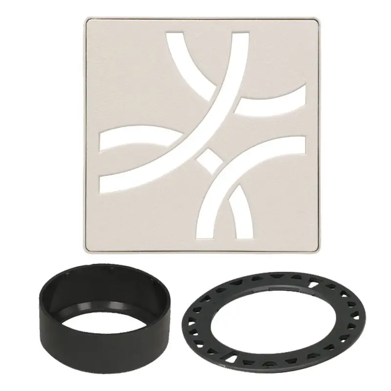 Schluter - KERDI-DRAIN Square Grate Kit Curve Stainless Steel (V2) Ivory 4"