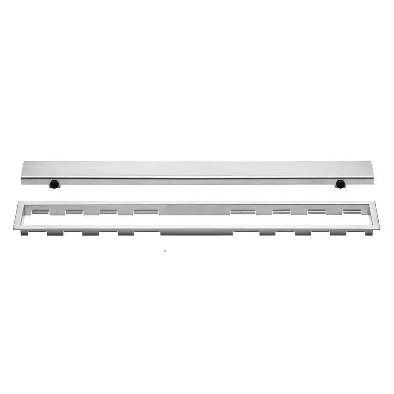 Schluter - KERDI-LINE Linear Floor Drain with Solid Grate Design - Brushed Stainless Steel (V4) 3/4" x 62-15/16