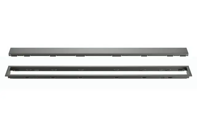 Schluter KERDI-LINE Linear Floor Drain with Solid Grate Design Stainless Steel (V4) Dark Anthracite 3/4" (19 mm) x 70-13/16"