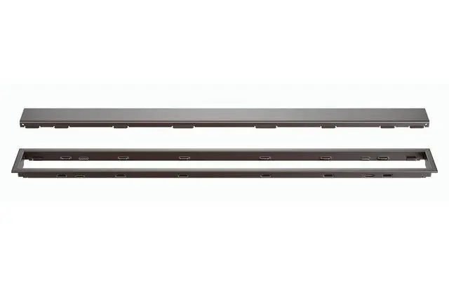 Schluter - KERDI-LINE Linear Floor Drain with Solid Grate Design - Textured Stainless Steel (V4) Bronze 3/4" x 27-9/16"