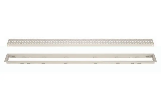 Schluter KERDI-LINE Linear Floor Drain with Square Grate Design Stainless Steel (V4) Creme 3/4" (19 mm) x 39-3/8"