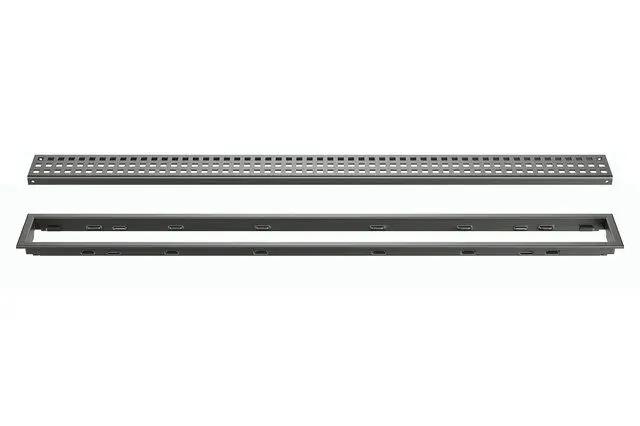 Schluter KERDI-LINE Linear Floor Drain with Square Grate Design Stainless Steel (V4) Dark Anthracite 3/4" (19 mm) x 31-1/2"