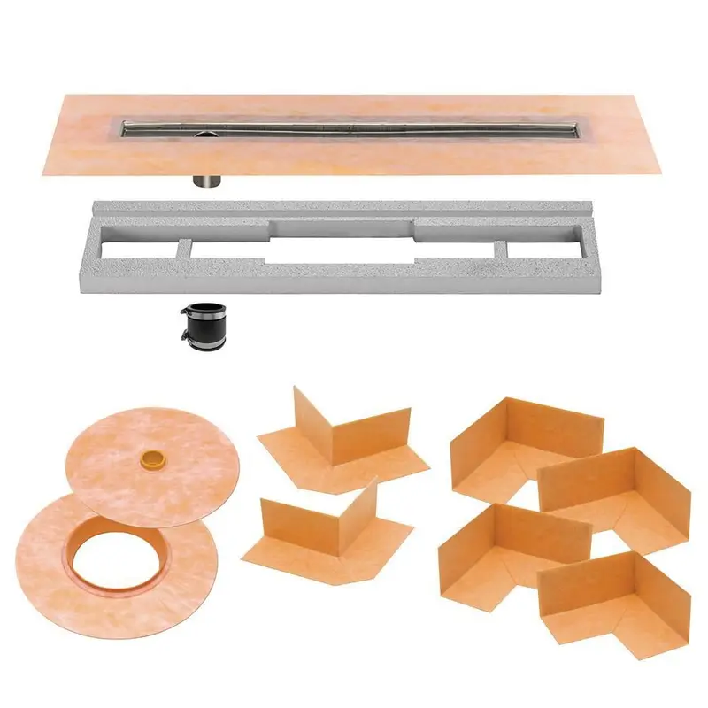 Schluter - KERDI-LINE Linear Drain Off-Set Channel Body Kit 31-1/2"