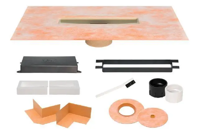 Schluter - KERDI-LINE-VARIO Flange Kit Polypropylene with ABS and PVC Coupling of 2"