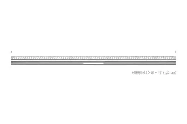 Schluter - KERDI-LINE-VARIO Linear Floor Drain with Herringbone Design - Brushed Stainless Steel (V4) 1-1/16" x 48"