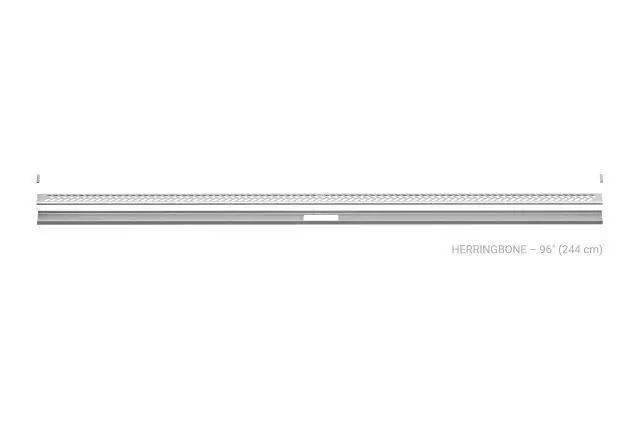 Schluter - KERDI-LINE-VARIO Linear Floor Drain with Herringbone Design - Brushed Stainless Steel (V4) 1-1/16" x 96"