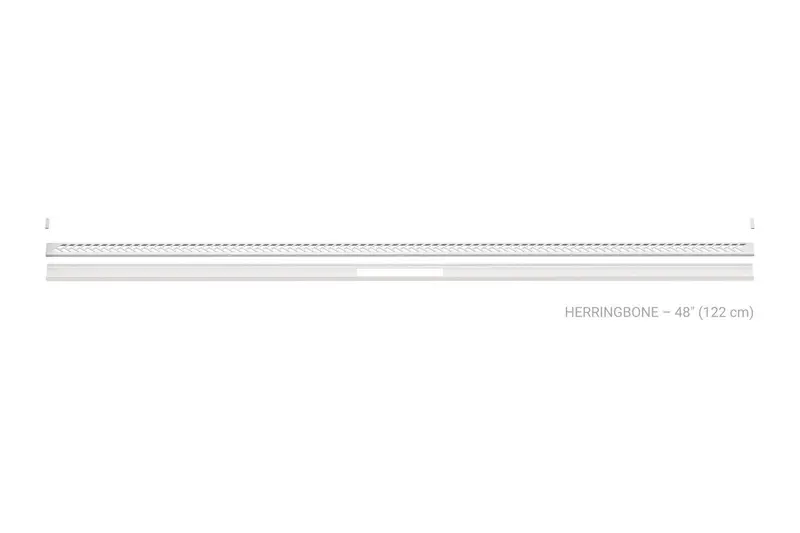 Schluter - KERDI-LINE-VARIO Linear Floor Drain with Herringbone Grate Design - Stainless Steel (V4A) Matte Bright White 1-5/8" x 48"