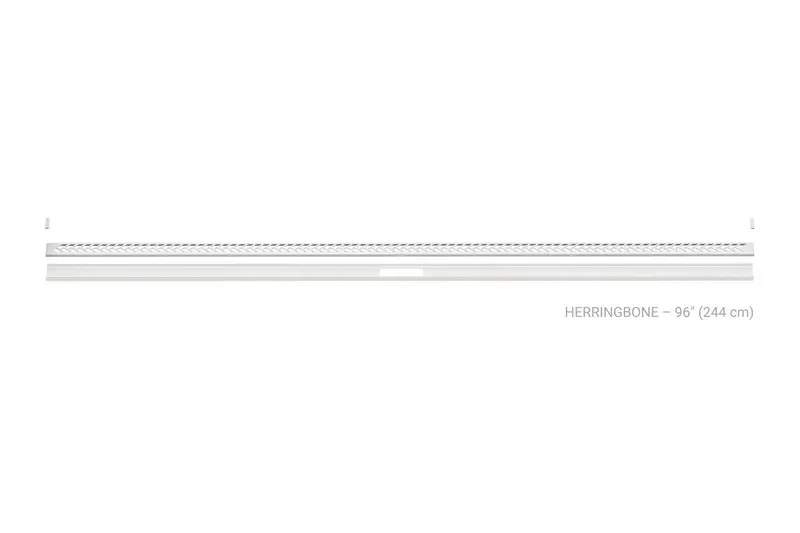 Schluter - KERDI-LINE-VARIO Linear Floor Drain with Herringbone Grate Design - Stainless Steel (V4A) Matte Bright White 1-5/8" x 96"