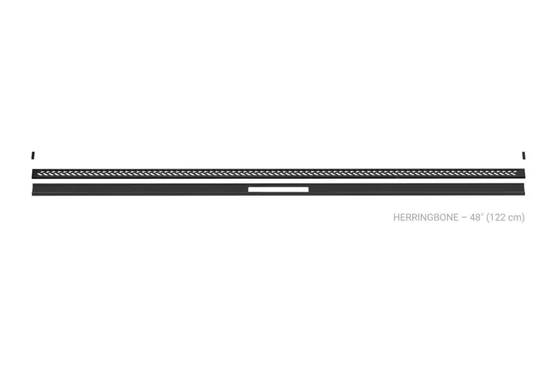 Schluter - KERDI-LINE-VARIO Linear Floor Drain with Herringbone Grate Design - Stainless Steel (V4A) Matte Black 1-5/8" x 48"