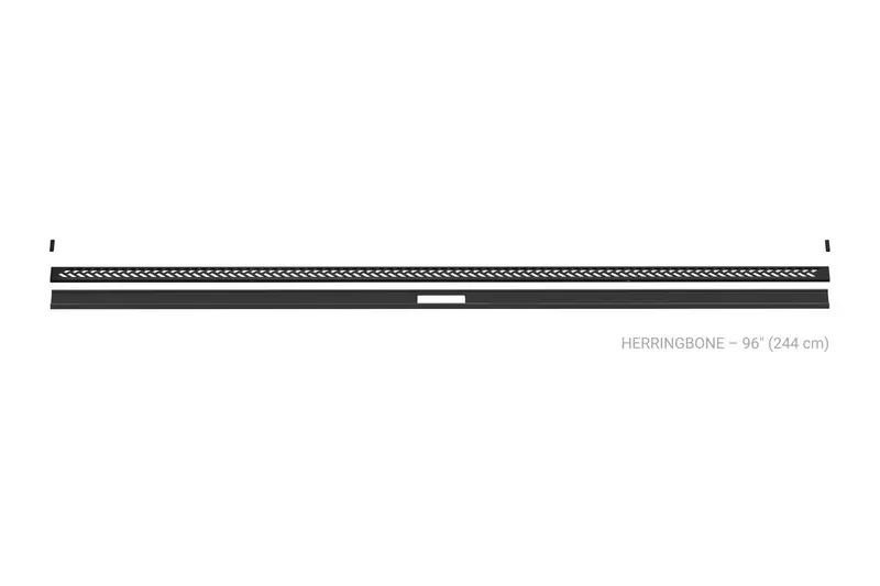 Schluter - KERDI-LINE-VARIO Linear Floor Drain with Herringbone Grate Design - Stainless Steel (V4A) Matte Black 1-5/8" x 96"