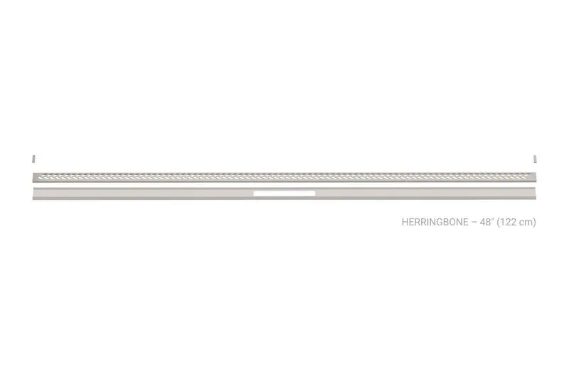 Schluter - KERDI-LINE-VARIO Linear Floor Drain with Herringbone Grate Design - Stainless Steel (V4) Greige 1-5/8" x 48"