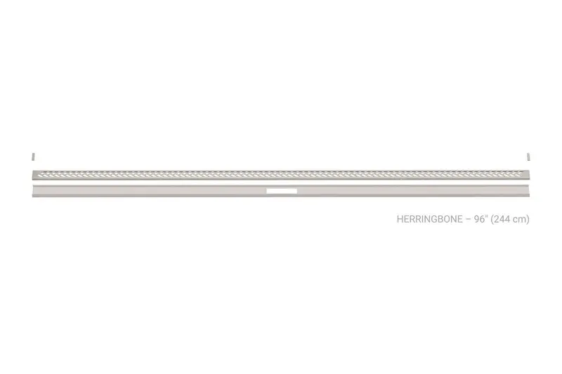 Schluter - KERDI-LINE-VARIO Linear Floor Drain with Herringbone Grate Design - Stainless Steel (V4) Greige 1-5/8" x 96"