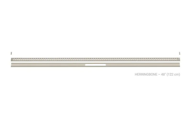 Schluter - KERDI-LINE-VARIO Linear Floor Drain with Herringbone Grate Design - Stainless Steel (V4) Cream 1-5/8" x 48"