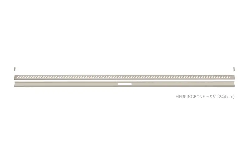 Schluter - KERDI-LINE-VARIO Linear Floor Drain with Herringbone Grate Design - Stainless Steel (V4) Cream 1-5/8" x 96"