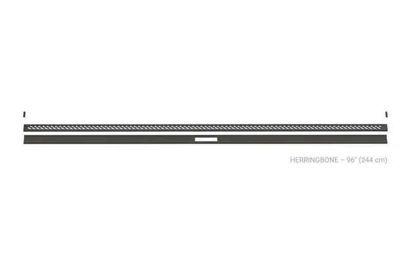 Schluter - KERDI-LINE-VARIO Linear Floor Drain with Herringbone Grate Design - Stainless Steel (V4) Dark Anthracite 1-5/8" x 96"