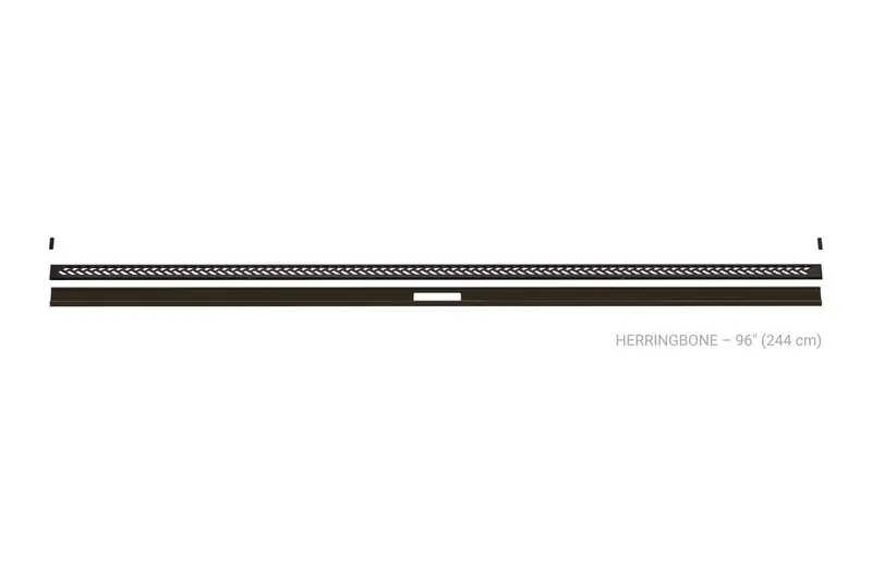 Schluter - KERDI-LINE-VARIO Linear Floor Drain with Herringbone Grate Design - Stainless Steel (V4) Bronze 1-5/8" x 96"