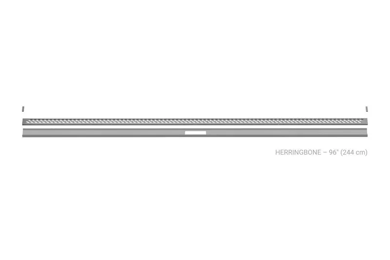 Schluter - KERDI-LINE-VARIO Linear Floor Drain with Herringbone Grate Design - Stainless Steel (V4) Stone Grey 1-5/8" x 96"