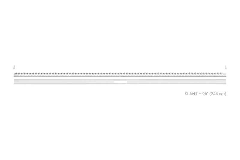Schluter - KERDI-LINE-VARIO Linear Floor Drain with Slant Grate Design - Stainless Steel (V4A) Matte Bright White 1-5/8" x 96"