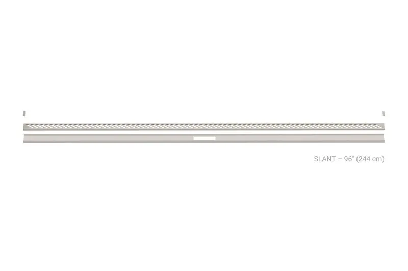 Schluter - KERDI-LINE-VARIO Linear Floor Drain with Slant Grate Design - Stainless Steel (V4) Greige 1-5/8" x 96"