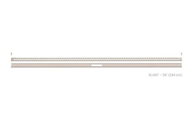 Schluter - KERDI-LINE-VARIO Linear Floor Drain with Slant Grate Design - Stainless Steel (V4) Ivory 1-5/8" x 96"