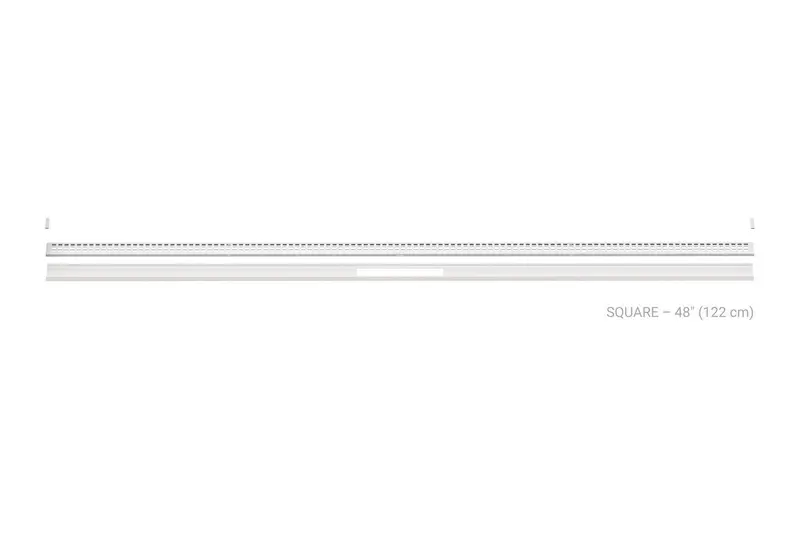 Schluter - KERDI-LINE-VARIO Linear Floor Drain with Square Grate Design - Stainless Steel (V4A) Matte Bright White 1-5/8" x 48"