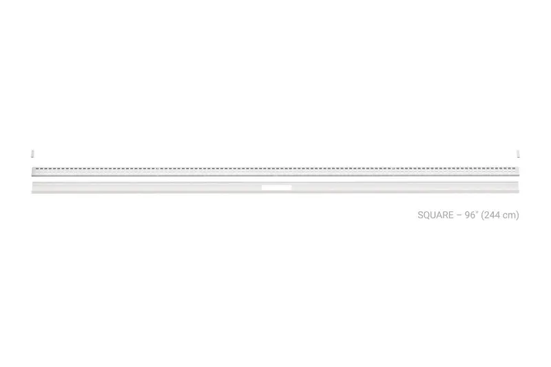 Schluter - KERDI-LINE-VARIO Linear Floor Drain with Square Grate Design - Stainless Steel (V4A) Matte Bright White 1-5/8" x 96"