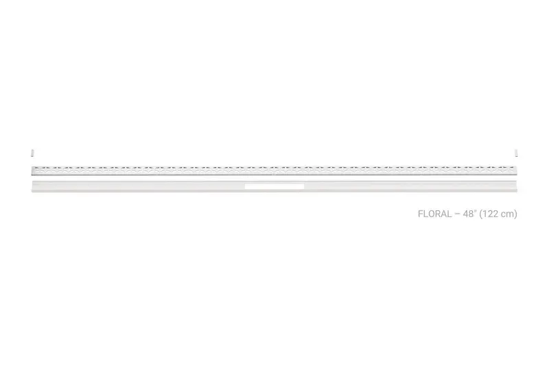 Schluter - KERDI-LINE-VARIO Linear Floor Drain with Floral Grate Design - Stainless Steel (V4A) Matte Bright White 1-5/8" x 48"
