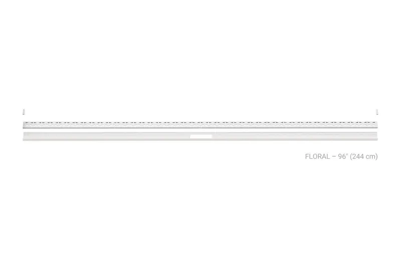 Schluter - KERDI-LINE-VARIO Linear Floor Drain with Floral Grate Design - Stainless Steel (V4A) Matte Bright White 1-5/8" x 96"