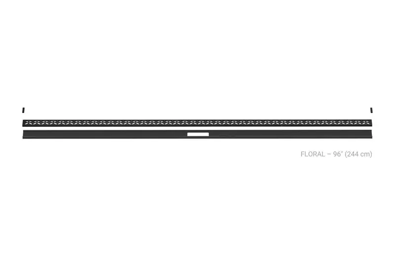 Schluter - KERDI-LINE-VARIO Linear Floor Drain with Floral Grate Design - Stainless Steel (V4A) Matte Black 1-5/8" x 96"