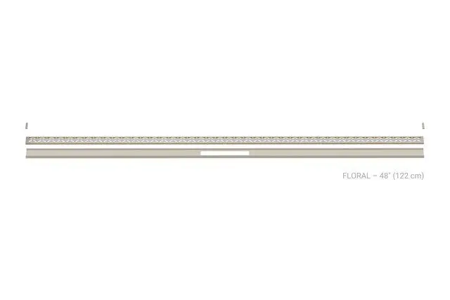 Schluter KERDI-LINE-VARIO Variable Length Linear Drain with an Floral Design Stainless Steel (V4) Cream 4'