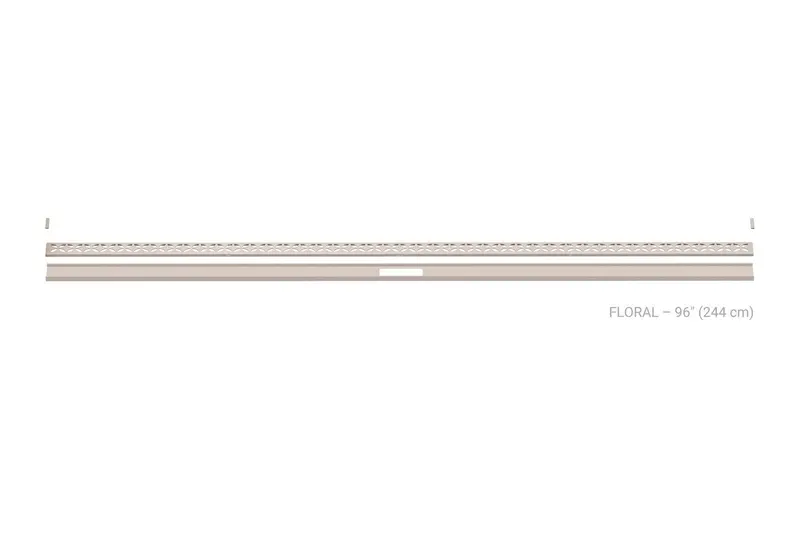 Schluter - KERDI-LINE-VARIO Linear Floor Drain with Floral Grate Design - Stainless Steel (V4) Ivory 1-5/8" x 96"