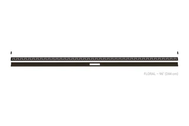 Schluter KERDI-LINE-VARIO Variable Length Linear Drain with an Floral Design Stainless Steel (V4) Bronze 8'