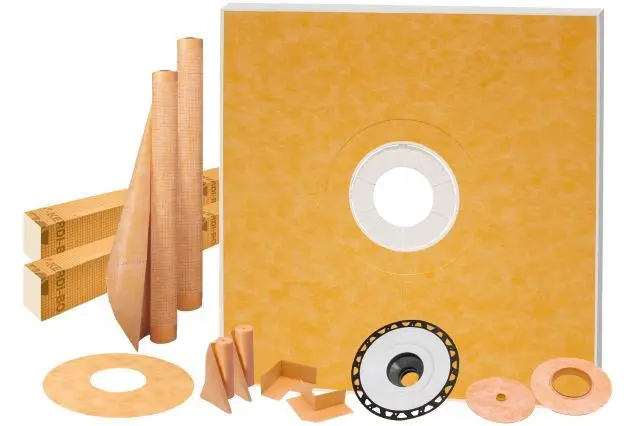 Schluter KERDI-SHOWER-KIT Shower Kit with Center Outlet Position without Grate with 2" PVC Flange 72" x 72"