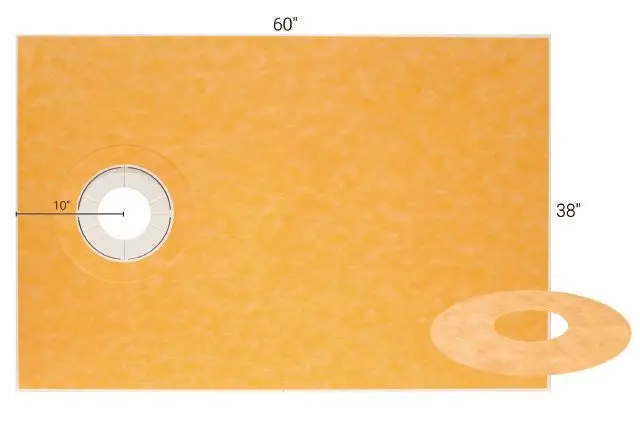 Schluter - KERDI-SHOWER-TS Prefabricated Sloped Shower Tray Kit with Off-Center Outlet Position 1-1/8" x 38" x 60"