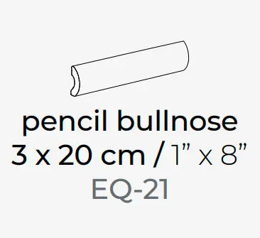 Centura Bullnose Tile Edge Trim La Riviera Blanc Glossy 1" x 8" (Pack of 15)