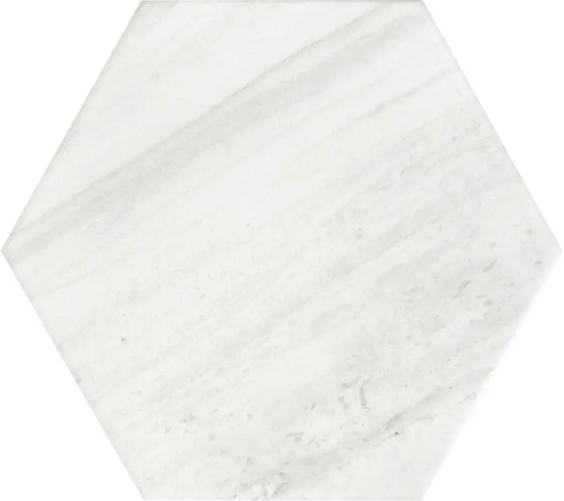 Centura Floor Tiles Lithos Hexagon White Matte 4-1/2" x 4"