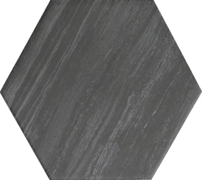 Centura Floor Tiles Lithos Hexagon Dark Matte 4-1/2" x 4"