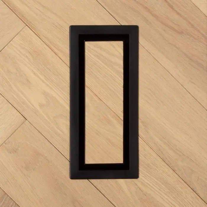 Fittes - Framed Floor Vent Lite Matte Black 3" x 10"
