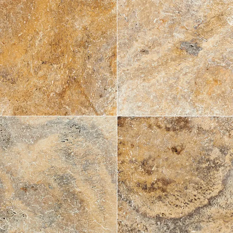 MSI Surfaces Floor Tiles Natural Stone Pavers Tuscany Scabas Tumbled 16" x 16"