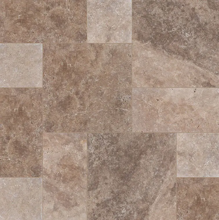 MSI Surfaces Floor Tiles Natural Stone Pavers Tuscany Walnut Tumbled Multi-Size