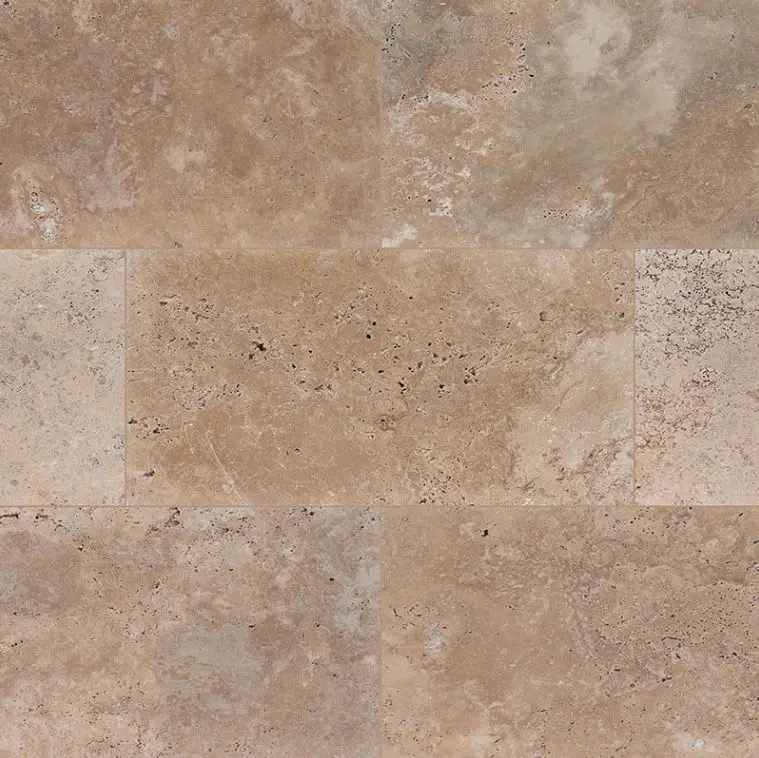 MSI Surfaces Floor Tiles Natural Stone Pavers Tuscany Walnut Tumbled 16" x 24"