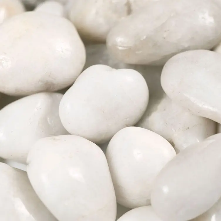 MSI Surfaces Medium River Stones Piedra Pebbles Himalaya White Polished 20 lb