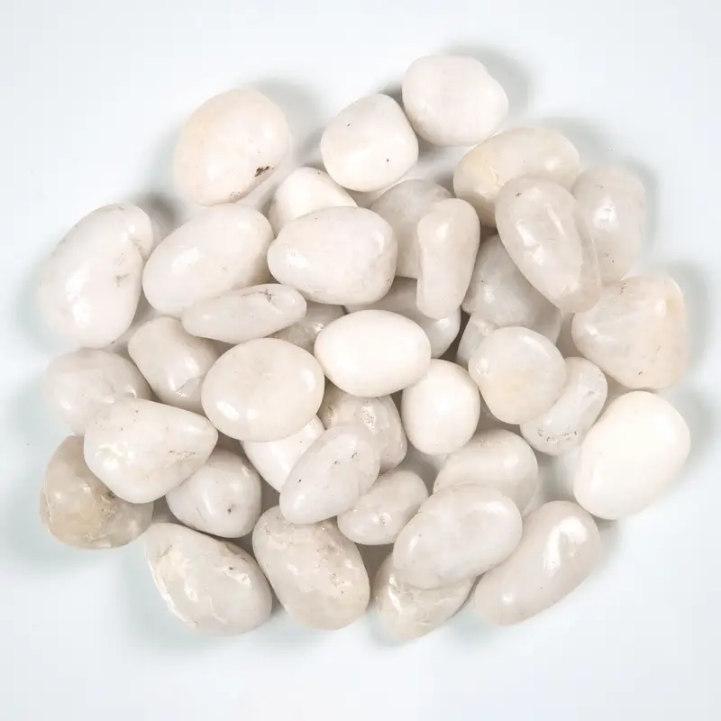 MSI Surfaces Medium River Stones Piedra Pebbles White Polished 40 lb