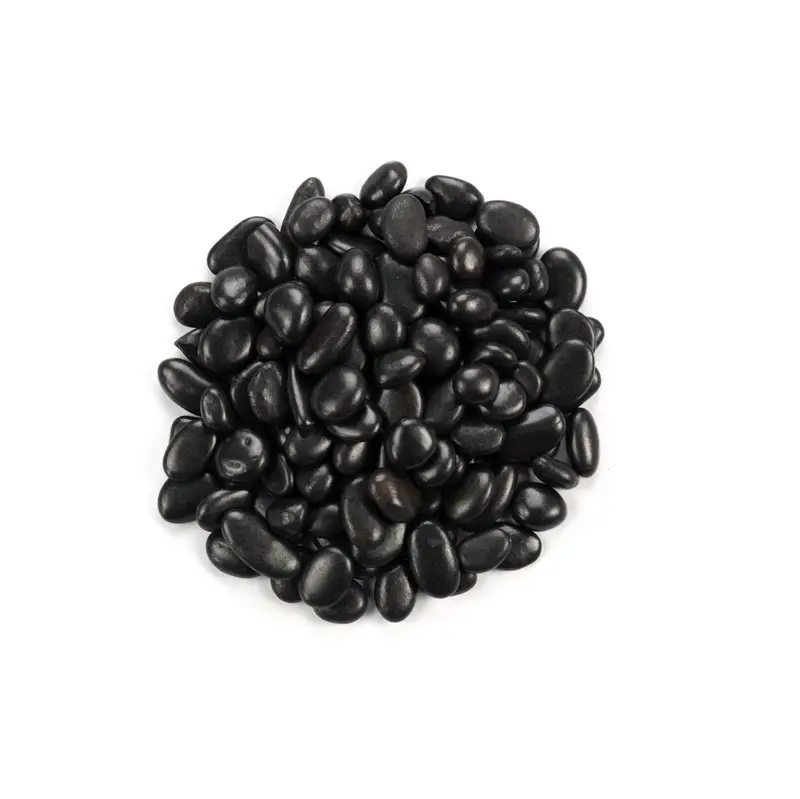MSI Surfaces Small River Stones Piedra Pebbles Black Polished 40 lb