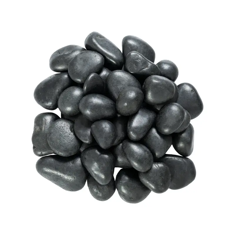 MSI Surfaces Large River Stones Piedra Pebbles Black Polished 40 lb