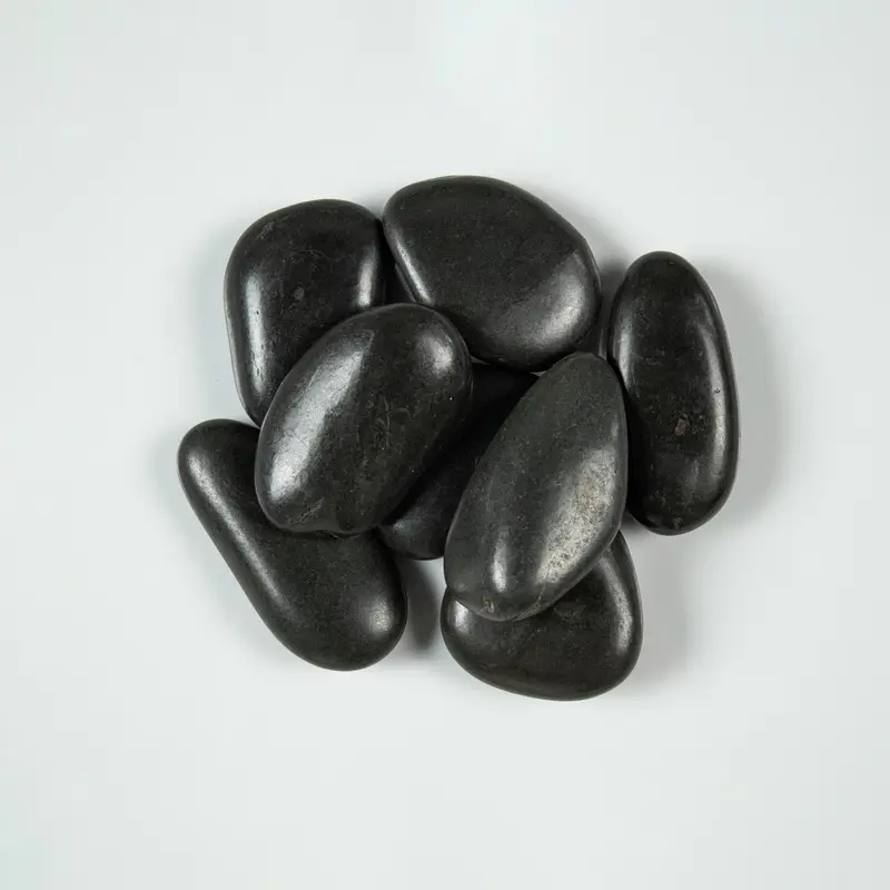 MSI Surfaces Very Large River Stones Piedra Pebbles Black Polished 40 lb
