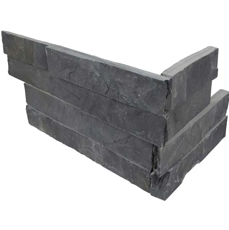 MSI Surfaces Wall Tiles RockMount Premium Black Splitface Corner 6" x 18"