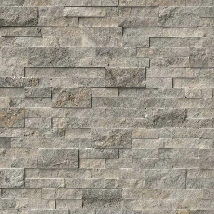 MSI Surfaces Wall Tiles RockMount Silver Travertine Splitface 6" x 24"